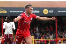 Evan Caffrey celebrates scoring his sides second goal 28/6/2024