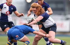 Sophie Barrett is tackled by Sian Jones 3/2/2024
