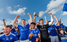 Conor O'Donoghue, Shane Dempsey, TJ Cox and goalkeeper Rory Matthews celebrate after the game 1/10/2023
