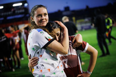 Lisa Murphy and Nadine Mohammad share a hug after the game 15/5/2024
