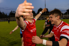  Darragh Dorian and Tadhg McDonnell celebrate after the game 23/4/2024 