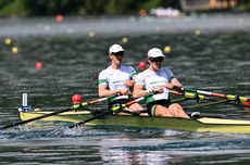 Fintan McCarthy and Hugh Moore on the way to winning the heat and qualifying for the A/B semi-final 25/5/2023 