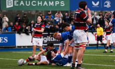 Evan Moynihan celebrates after scoring his side's fifth try of the match 2/2/2024