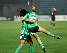 Casey Howe celebrates as her cross goes into the Croatian net to equalise in injury time 25/10/2024