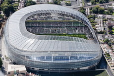 An Aerial view of the Aviva Stadium during the first match to be played there 31/7/2010