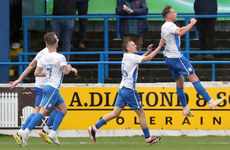 Matthew Shevlin celebrates scoring the winning goal 26/10/2024