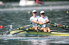 Fintan McCarthy and Hugh Moore on the way to winning the heat and qualifying for the A/B semi-final 25/5/2023 