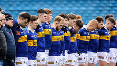 The Tipperary team and staff stand for the minutes silence in memory of former Offaly Manager Liam Kearns who passed away recently 18/3/2023
