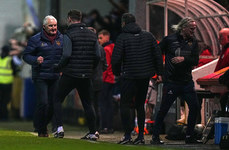 John Caulfield celebrates his side scoring their first goal 18/10/2024