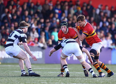 Conor Kennelly is tackled by Rory O'Shaughnessy 14/3/2023