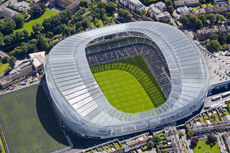 An Aerial view of the Aviva Stadium during the first match to be played there 31/7/2010