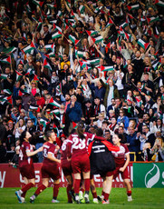 Palestine celebrate after scoring their second goal of the game 15/5/2024