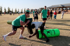 Tadhg Furlong with members of the team 3/7/2024