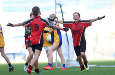 Sophia Kennedy and Ava Kennedy celebrate after their side scores a goal 21/10/2024