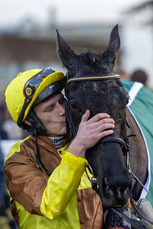 Paul Townend celebrates winning with Galopin Des Champs 3/2/2024