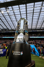 A view of the Guinness Six Nations Championship trophy ahead of the game 10/2/2024