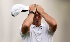 Rory McIlroy dejected after finishing his round 10/9/2023