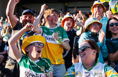 Offaly fans celebrate after Barry Egan scores his side’s first goal of the match
 1/6/2024