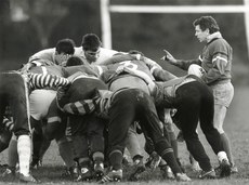 Coach Jim Davidson addresses his players