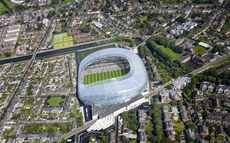 An Aerial view of the Aviva Stadium during the first match to be played there 31/7/2010