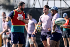 Andy Farrell with Jack Crowley and Bundee Aki 10/7/2024