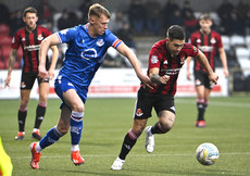 Jordan Stewart with Loughgall’s Luke Cartwright 9/11/2024