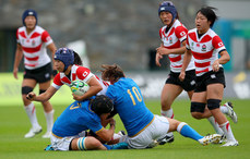 Sayaka Suzuki tackled by Alice Trevisan and Veronica Schiavon 22/8/2017