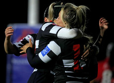 Aoife Dalton celebrates scoring a try 16/11/2024