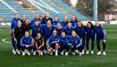 The Northern Ireland team pose for a photo before the game 25/10/2024