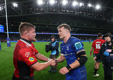 Heiko Pohlmann shakes hands after the game with Josh Van der Flier 26/10/2024