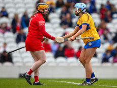 Amy Lee and Caoimhe Cahill at the end of the game 28/4/2024