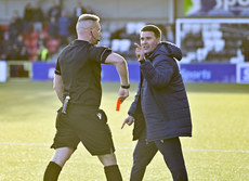 David Healy gets a red card from referee Chris Morrison 
12/10/2024