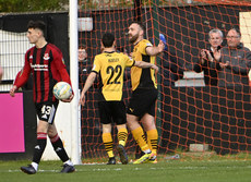 Emmett McGuckin celebrates after he heads a goal 16/11/2024