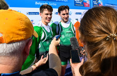 Fintan McCarthy and Paul O’Donovan after winning gold 9/9/2023