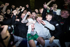 Sean Maguire celebrates with supporters after the game 18/10/2024