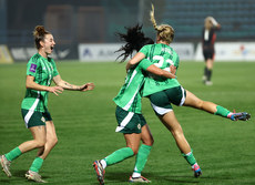 Casey Howe celebrates as her cross goes into the Croatian net to equalise in injury time 25/10/2024