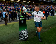 Craig Evans collects the match ball from the BKT plinth 26/10/2024