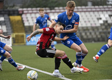 Jordan Stewart with Loughgall’s Luke Cartwright 9/11/2024