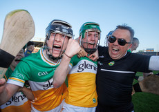 Cathal King, Adam Screeney and his father Keith Screeney celebrate winning 1/6/2024