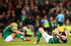 Shane Long and Shane Duffy dejected after the game 16/10/2018