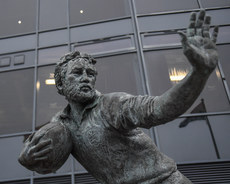 A view of the Ray Gravell statue outside Parc y Scarlets before the game 18/10/2024