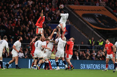 Dafydd Jenkins and Maro Itoje in a lineout 10/2/2024