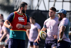 Andy Farrell with Jack Crowley and Bundee Aki 10/7/2024