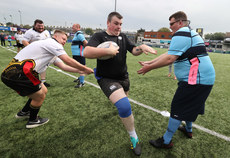 Westmanstown Garda RFC /Wasps and MU Barnhall Buffaloes players in action 11/9/2023 