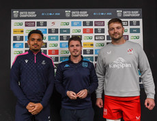 Sam Grove-White, Ben Thomas, Iain Henderson at the coin toss 26/10/2024 