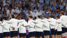 The England team stand for the National anthem 9/9/2023