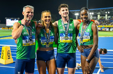 Thomas Barr, Sharlene Mawdsley, Cillín Greene and Rhasidat Adeleke with their bronze medals 5/5/2024 