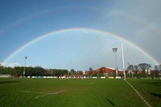 A view of a rainbow over the pitch as Dundalk take on Monkstown 1/2/2016