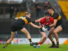 Gavin O'Shea and David Shaw tackle Michael Flannery 27/10/2024