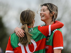 Mayo's Fionnuala McLaughlin and Emily Kelly celebrate after the game 10/4/2022